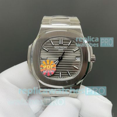 PDF Factory Swiss Replica Patek Philippe Nautilus 5711 Grey Dial 40mm Steel Watch 